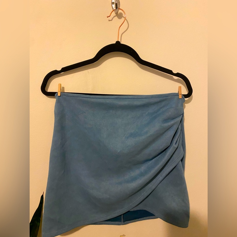 Blue suede Mini skirt